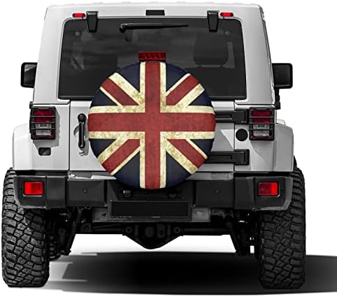Vintage Union Jack British Flag Spare Tire Cover Dust-Proof Wheel Tire Cover - Image 2