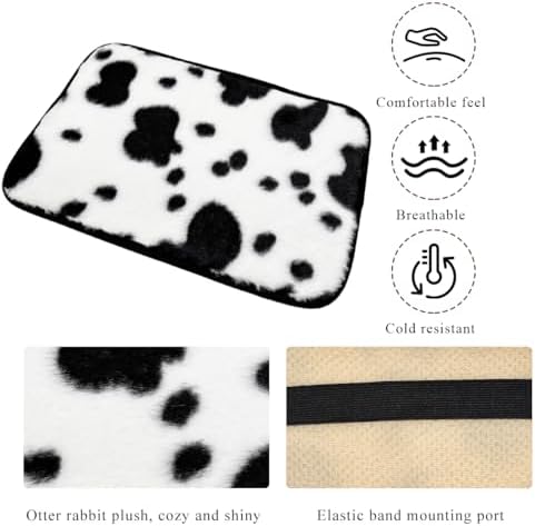 Cow Print Car Armrest Pad Cover, Cute Cow Print Anti-Slip Plush Arm Rest Box - Image 3