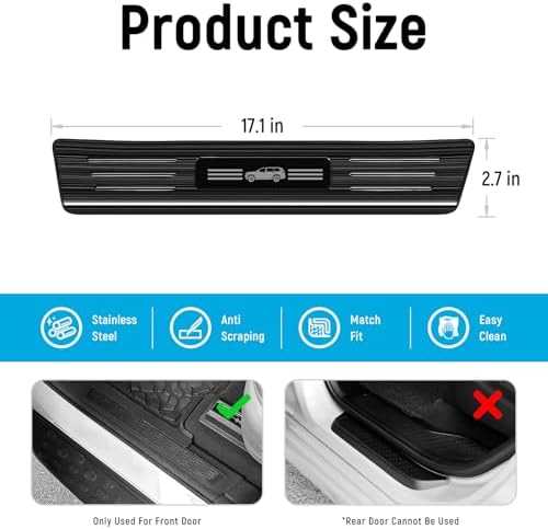 ZZEQYG 2 Pcs Front Door Sill Protector Compatible - Image 3