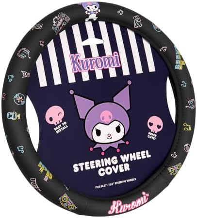 Sanrio Hello Kitty and Friends Kuromi Black Car Steering Wheel Cover, Universal by Carbella