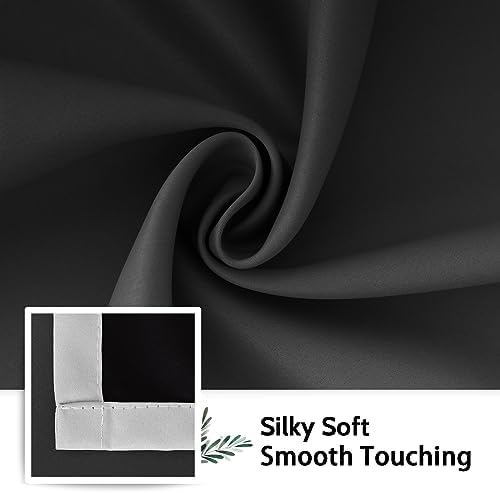 SimpleHome 100% Blackout Ombre Bedroom Curtains Black and Greyish White - Image 7