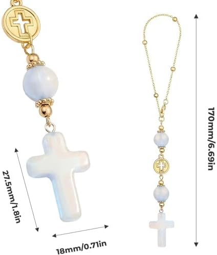 Cross for Car Mirror Hanging, Drive Safe Rear View Mirror Cross Ornament Charm - Image 5