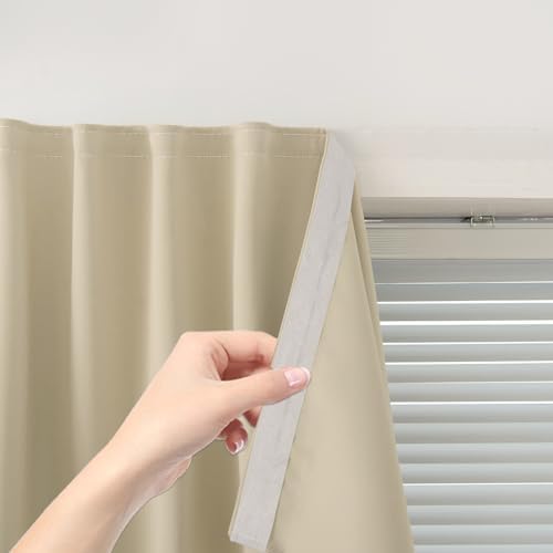 Stick On Blackout Curtains No Drill Required Self Adhesive Window Coverings by Sovtfides