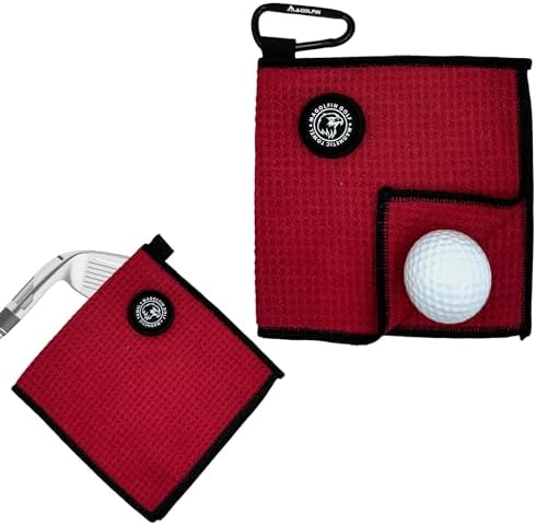 Small Magnetic Golf Towel with Clip, Microfiber Waffle Design by MAGOLFINGolf