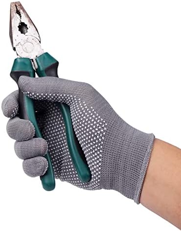 COOHORN 12Pairs Work Gloves Anti-slip Knitted Stretchy Cloth Glove Thin Moist - Image 5