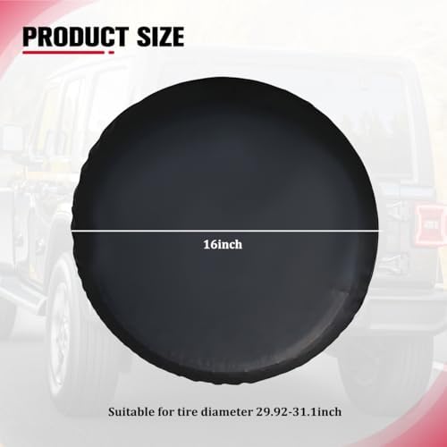 Car Spare Tire Cover, 16 Inch Leather Waterproof Dust-Proof Vehicle Spare Wheel - Image 2