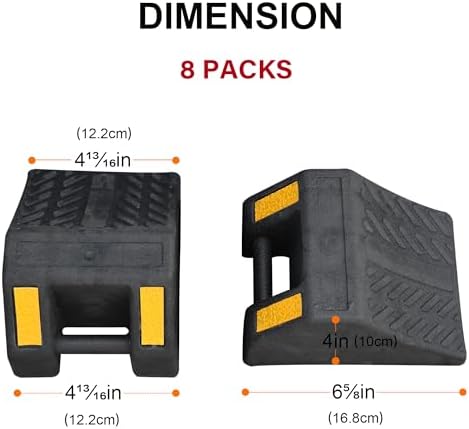 OrangeStar 8-Pack Rubber Wheel Chocks, Tire Chock - Image 7