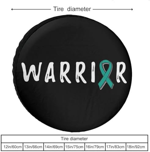 Warrior Ovarian Cancer Awareness Tire Covers, Dust-Proof Weatherproof Wheel - Image 3