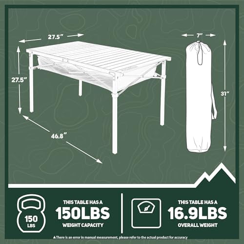 OUTSIDER Portable Aluminum Roll-Up Camping Table - Image 3