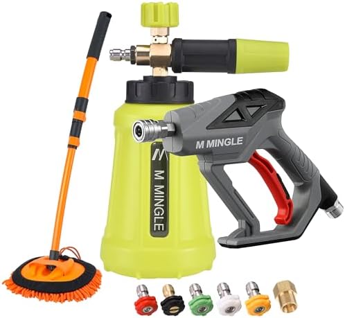 M MINGLE Pressure Washer Foam Cannon Kit, Car Wash Brush by MMINGLE