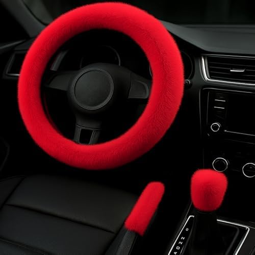 Fluffy Steering Wheel Cover 3PCS Set – Plush Fuzzy Fur Steering Wheel Cover by Unknown