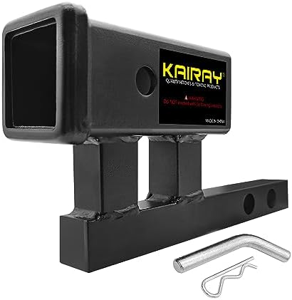 KAIRAY 1-1/4 inch to 2 inch Hitch Adapter Trailer Hitch Extension Riser by KAIRAY