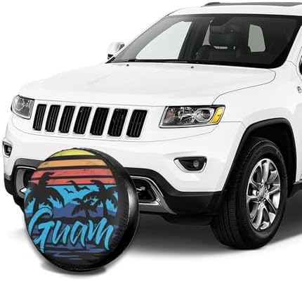 Guam Island Flag Palm Trees Weatherproof Spare Tire Cover - Image 7