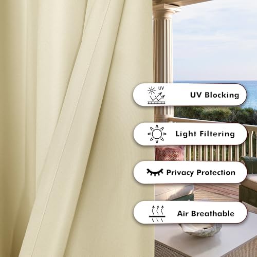 BONZER Outdoor Curtains for Patio Waterproof Thick - Image 4