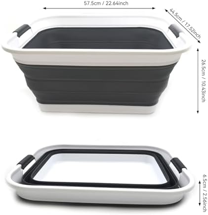 SAMMART 42L Set of 2 Collapsible Plastic Laundry Basket-Foldable Pop Up Storage - Image 5
