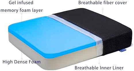 Ifoam Gel Infused Memory Foam Layer Wheelchair Cushion - Image 3