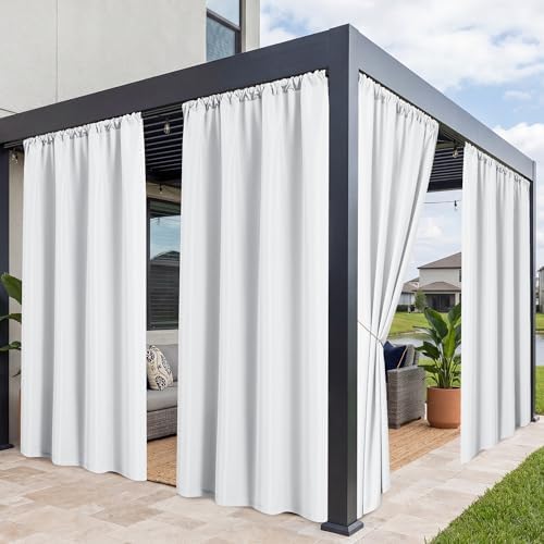 Patio Curtains Outdoor Waterproof, 4 Panels, Rod Pocket Sunshades by RichSets