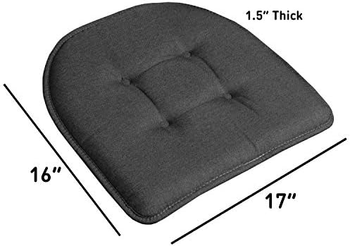 Sweet Home Collection Chair Cushion Memory Foam Pads Tufted Slip Non Skid - Image 4
