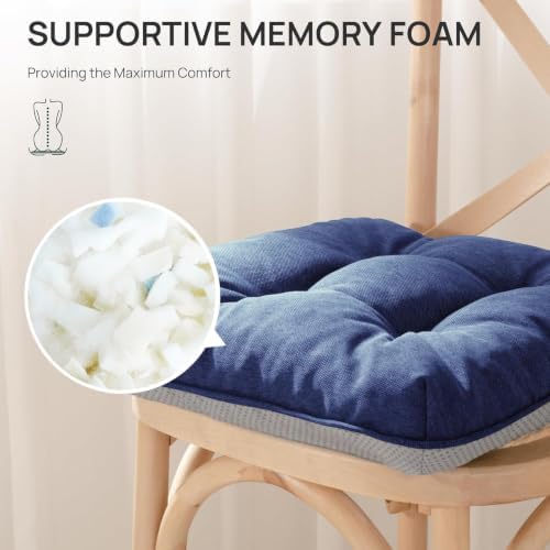 Love's cabin Memory Foam Chair Cushions Set of 4, 15.5 Inch - Image 3
