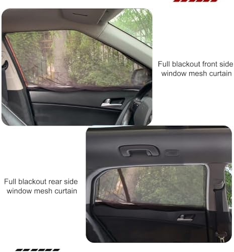 4 PCS Car Window Shades, Stretchable Side Window Full Coverage Sun Shade - Image 3