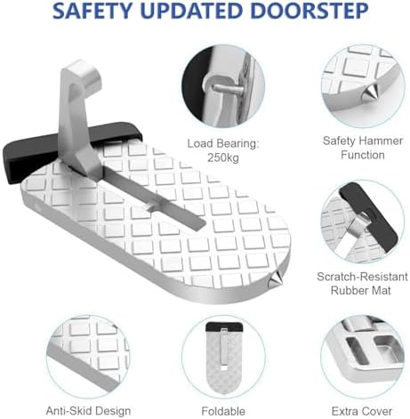 Car Door Step, Folding Aluminum Alloy Step, Universal Fit Roof Access, Car - Image 3