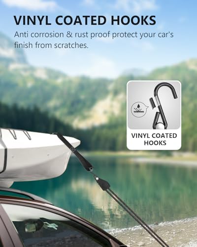 Kayak Straps Tie Downs 8 Pack Set, Adjustable Ratchet Tie Down Straps - Image 5