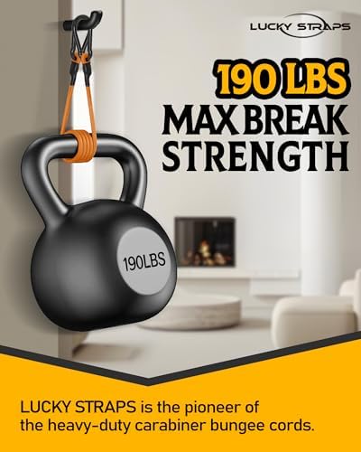 8 Pack 36" Carabiner Bungee Cords Heavy Duty Outdoor, 190 Lb Break Strength - Image 2