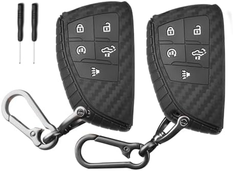 QBUC 2 Pcs Key Fob Cover for Chevy, 5 Buttons Silicone by QBUC