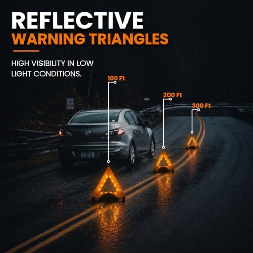 Lumen Wand 12 Pack LED Reflective Roadside Warning Emergency Triangle - Image 3