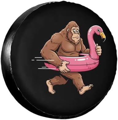 Funny Bigfoot Flamingo Spare Tire Cover Wheel Protector Universal Fit by Unknown