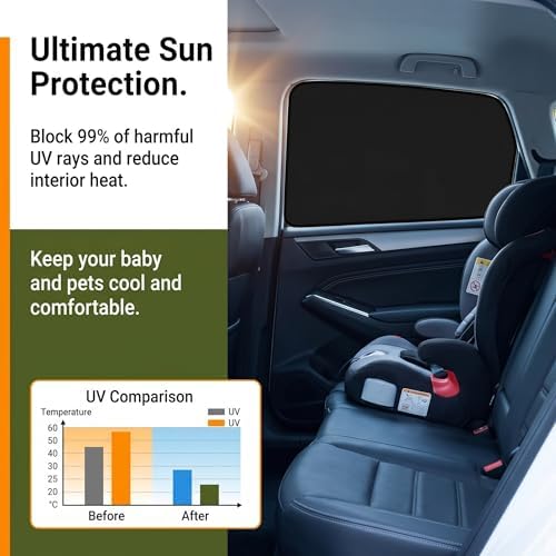 4 PCS Car Side Window Sun Shade, Sunproof Heat Insulation Car Window Shades - Image 3