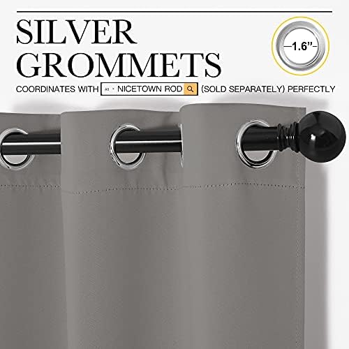 NICETOWN Blackout Curtains 63 inches Long, Thermal Insulated Solid Grommet Top - Image 3