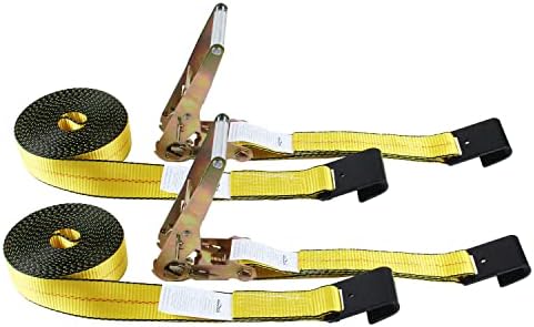 Flat Hook Ratchet Straps 2in x 27ft, 333lb Working Load Limit by Autofonder