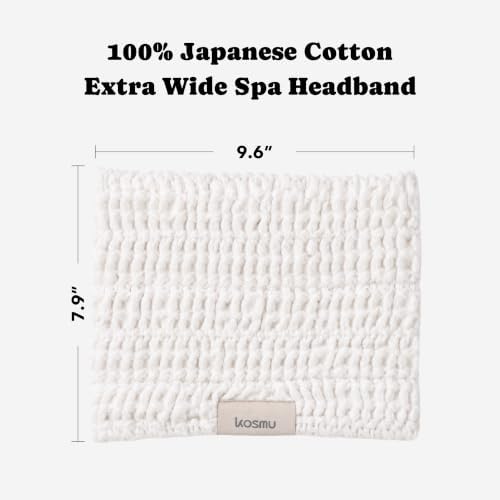 Luxury Organic Japanese Cotton Waffle Spa Headband - Image 3