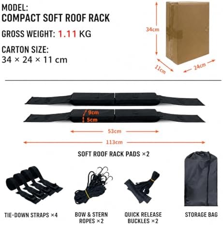 Universal Soft Roof Rack Pads for Rivian R1S Tri-Motor Max Pack AWD 2022-Present - Image 2