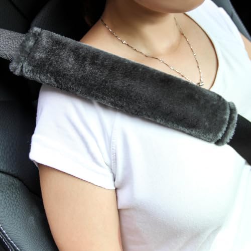 Amooca 2-Pack Soft Furry Universal Seatbelt Cover Car Shoulder Pad by Amooca