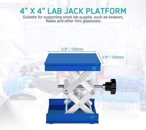 2 Pack Lab Jack Stand Platform 4" x 4", Mini Laboratory Support Stand Manual - Image 2