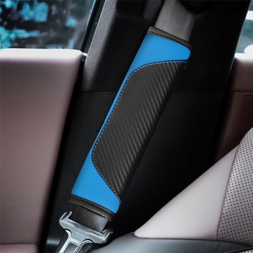 Osilly 2PCS Carbon Fiber Leather Seat Belt Shoulder Pads - Image 6