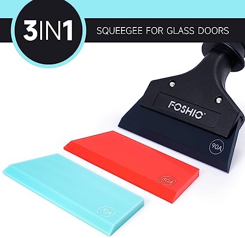 FOSHIO Small Squeegee for Window & Shower Glass Doors, Heavy Duty Metal Handle - Image 2