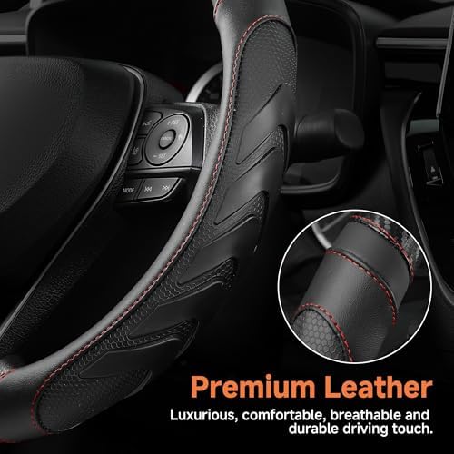 West Llama Carbon Fiber Leather Steering Wheel Cover - Image 4
