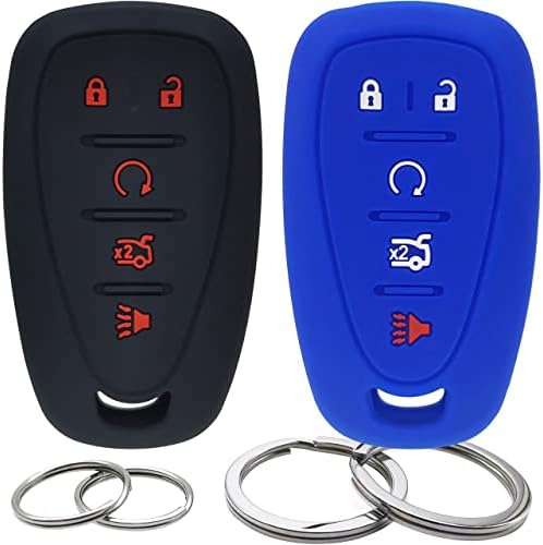 2 Pcs Silicone Key Fob Cover Remote Case Keyless Protector Compatible by GFDesign