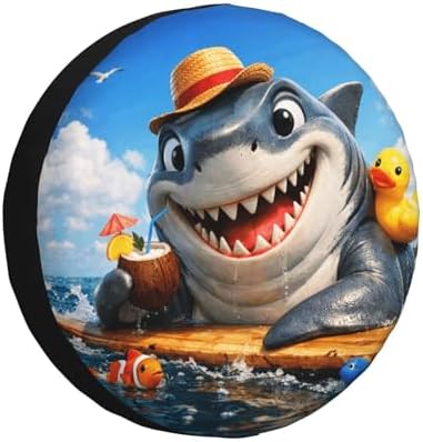 Shark Spare Tire Cover Weatherproof Wheel Protectors Universal Wheel Covers by Unknown