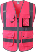 JKSafety Safety Vest for Men Women Reflective Hi Vis JK150 Pink L by JKSafety