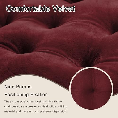 OVOV 1 Pack Chair Cushions for Dining Chairs 15.5"x15.5" Burgundy - Image 4