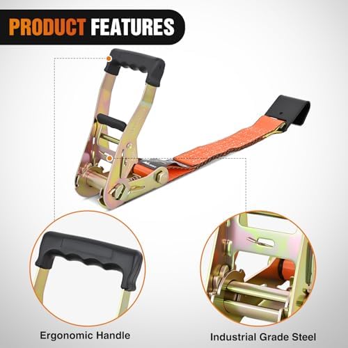 Nilight Flat Hook Ratchet Straps 10 Pack 2 in x 30 Ft Orange - Image 3