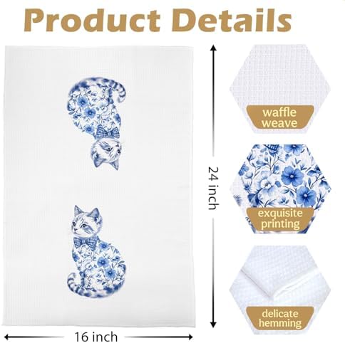 Chinoiserie Flower Cat Kitchen Decor - Image 5