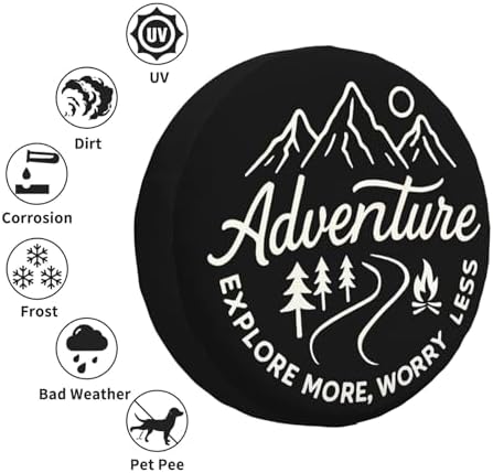 Adventure Awaits Spare Tire Cover Weatherproof Wheel Protectors Universal Wheel - Image 5