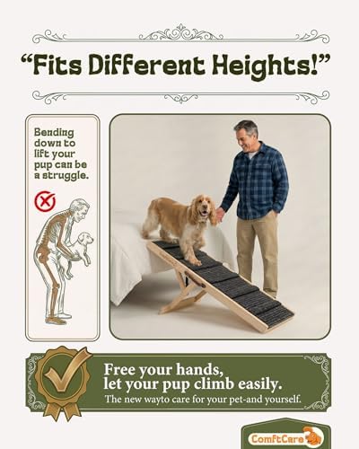 Dog Ramp for Bed, Height Adjustable Non-Slip Ramp for Medium Dogs - Image 6