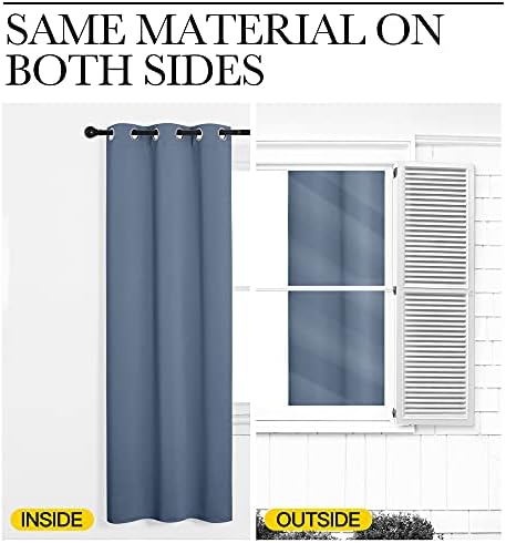 NICETOWN Stone Blue Room Darkening Curtain Panels 90" Length - Image 6