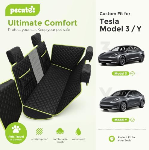 Dog Car Seat Cover for Tesla Model 3 Model Y, Scratch-Resistant Leather - Image 2